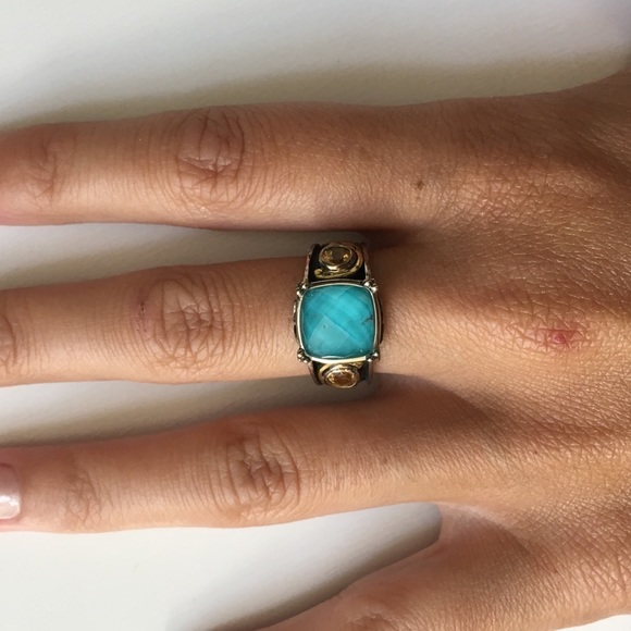 Authentic Gemstone Ring  - silver and bronze ring - Picture 2 of 3